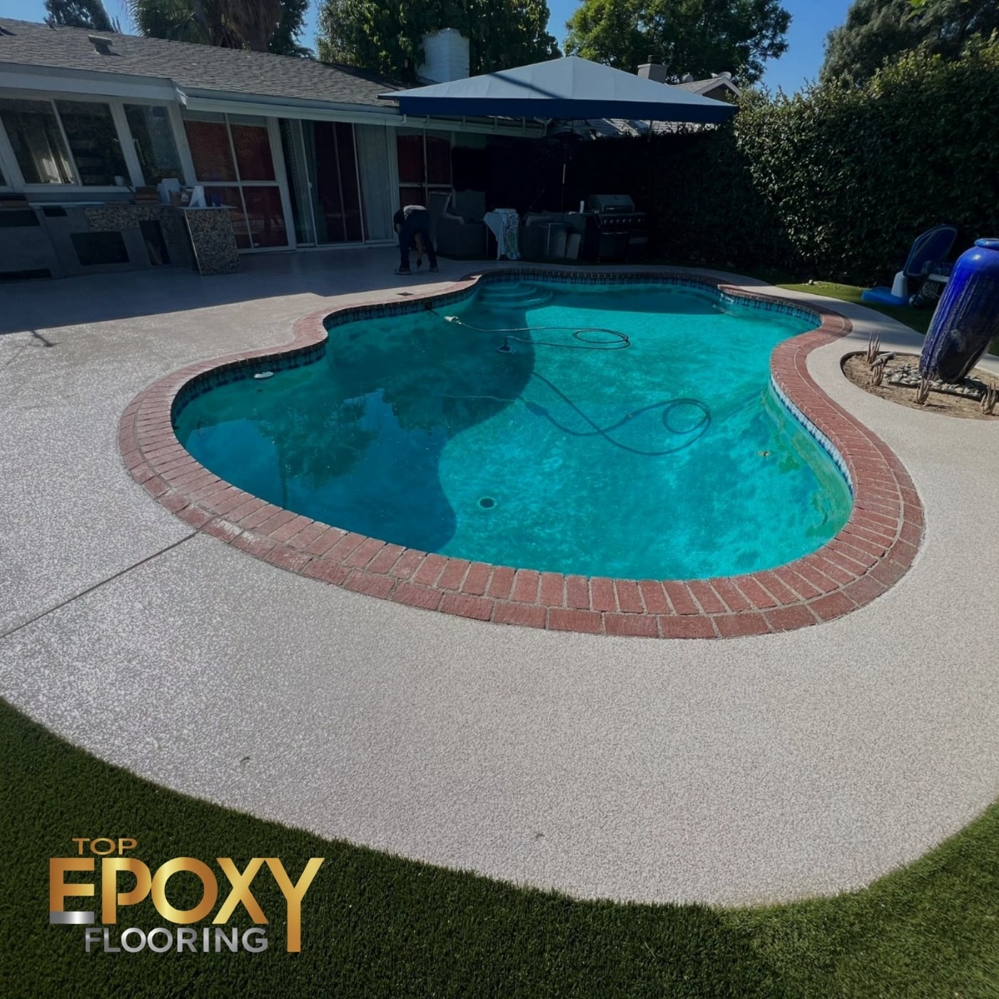 epoxy flake system pool deck coating
